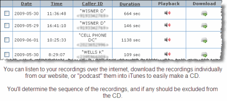 Listen to Recordings Online